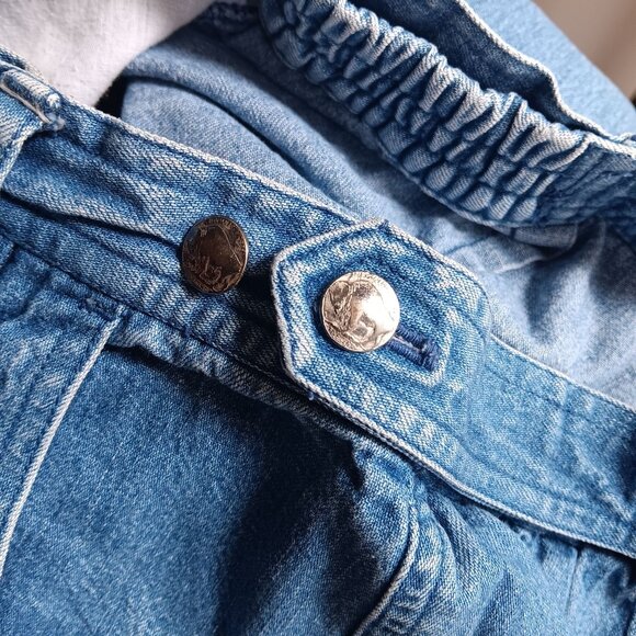 sz 10 27x27 Vintage Jeans Russ Sport High-Waist Pleated Elastic Back Waistband - Picture 6 of 7